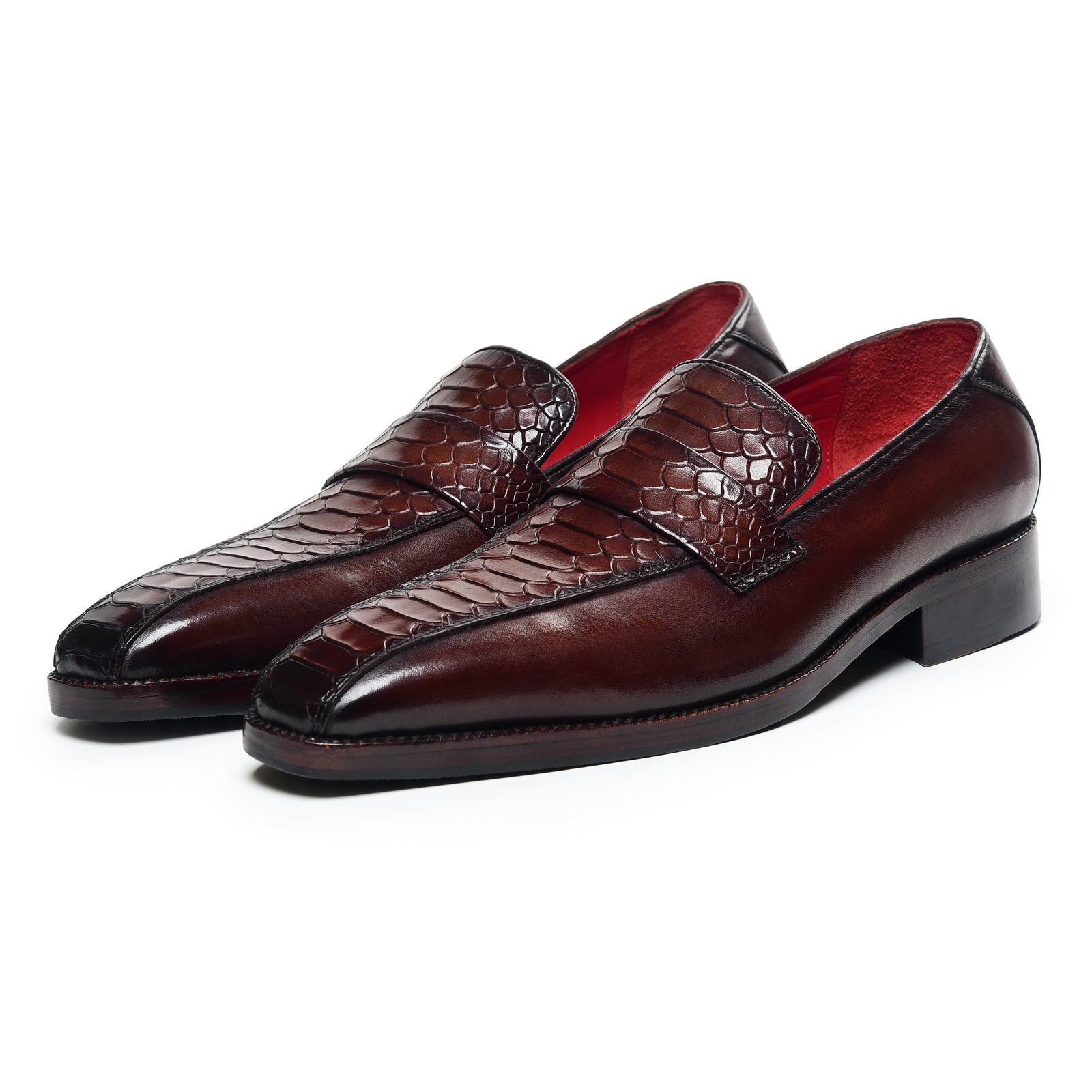 Penny Loafers - Croc Brown