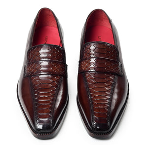 Penny Loafers - Croc Brown