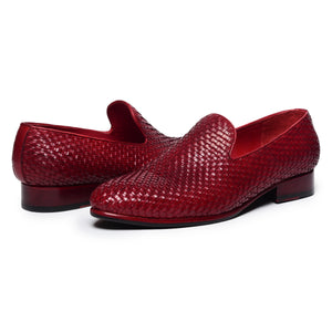 Woven Loafers - Wine Red