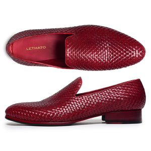 Woven Loafers - Wine Red