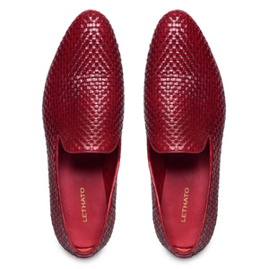 Woven Loafers - Wine Red