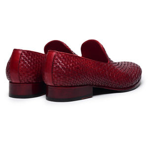 Woven Loafers - Wine Red