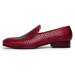 Woven Loafers - Wine Red