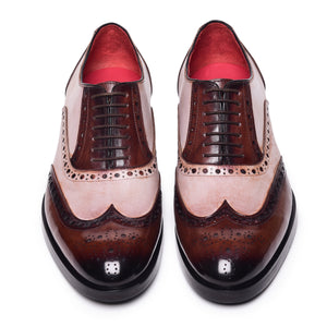Wingtip Brogue Oxfords - Brown & Beige