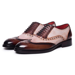 Wingtip Brogue Oxfords - Brown & Beige