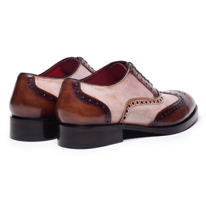 Wingtip Brogue Oxfords - Brown & Beige