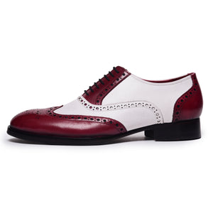 Wingtip Brogue Oxfords - Red & White
