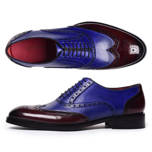 Wingtip Brogue Oxfords - Brown & Navy