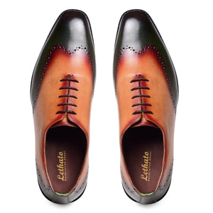 Wholecut Oxfords - Green & Tan