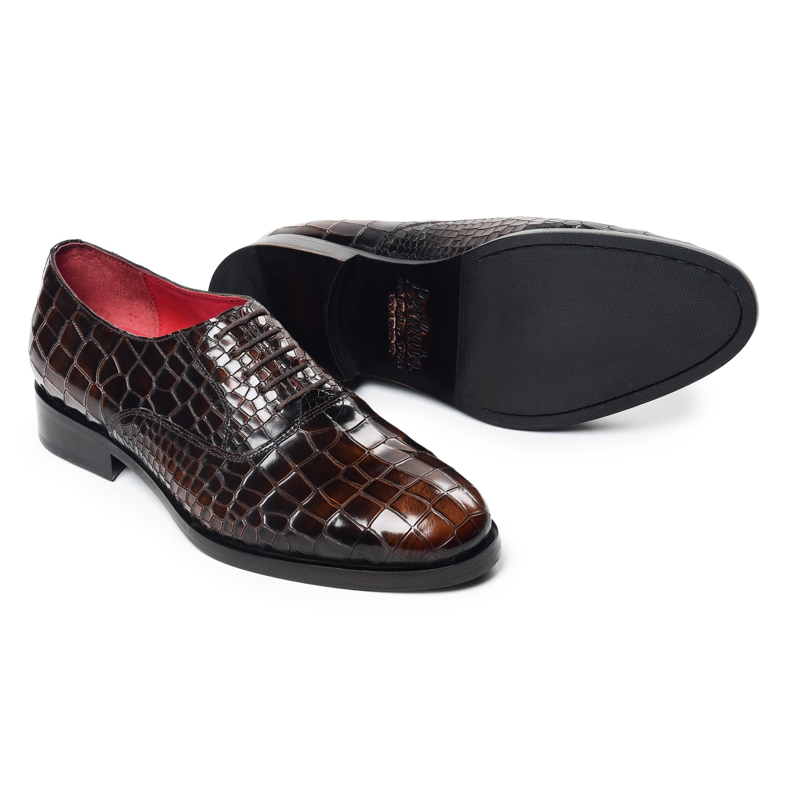 Men's Croc Oxfords - Tan & Brown