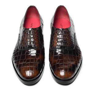 Men's Croc Oxfords - Tan & Brown