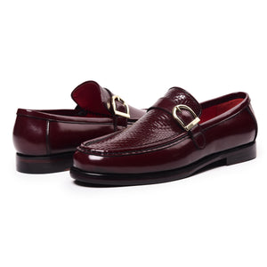 Single Strap Loafers - Burgundy