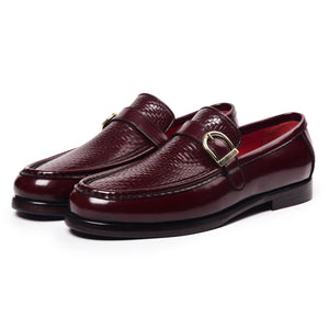 Single Strap Loafers - Burgundy