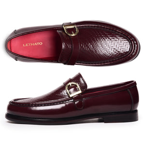 Single Strap Loafers - Burgundy