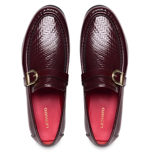 Single Strap Loafers - Burgundy