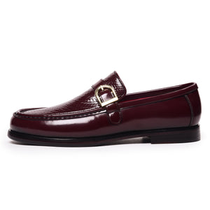 Single Strap Loafers - Burgundy