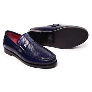 Single Strap Loafers - Navy