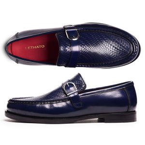 Single Strap Loafers - Navy
