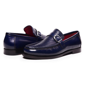 Single Strap Loafers - Navy