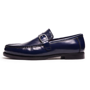 Single Strap Loafers - Navy