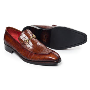 Penny Loafers – Kroko Weinrot
