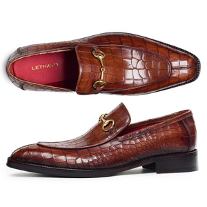 Penny Loafers – Kroko Weinrot