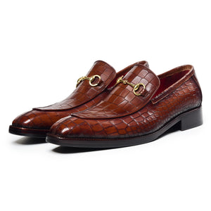 Penny Loafers – Kroko Weinrot