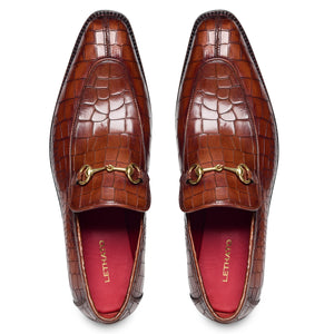 Penny Loafers – Kroko Weinrot