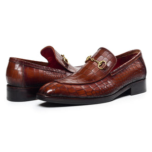 Penny Loafers – Kroko Weinrot