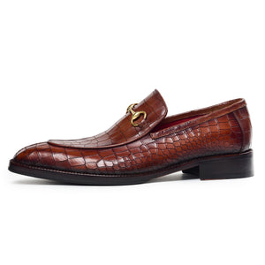 Penny Loafers – Kroko Weinrot