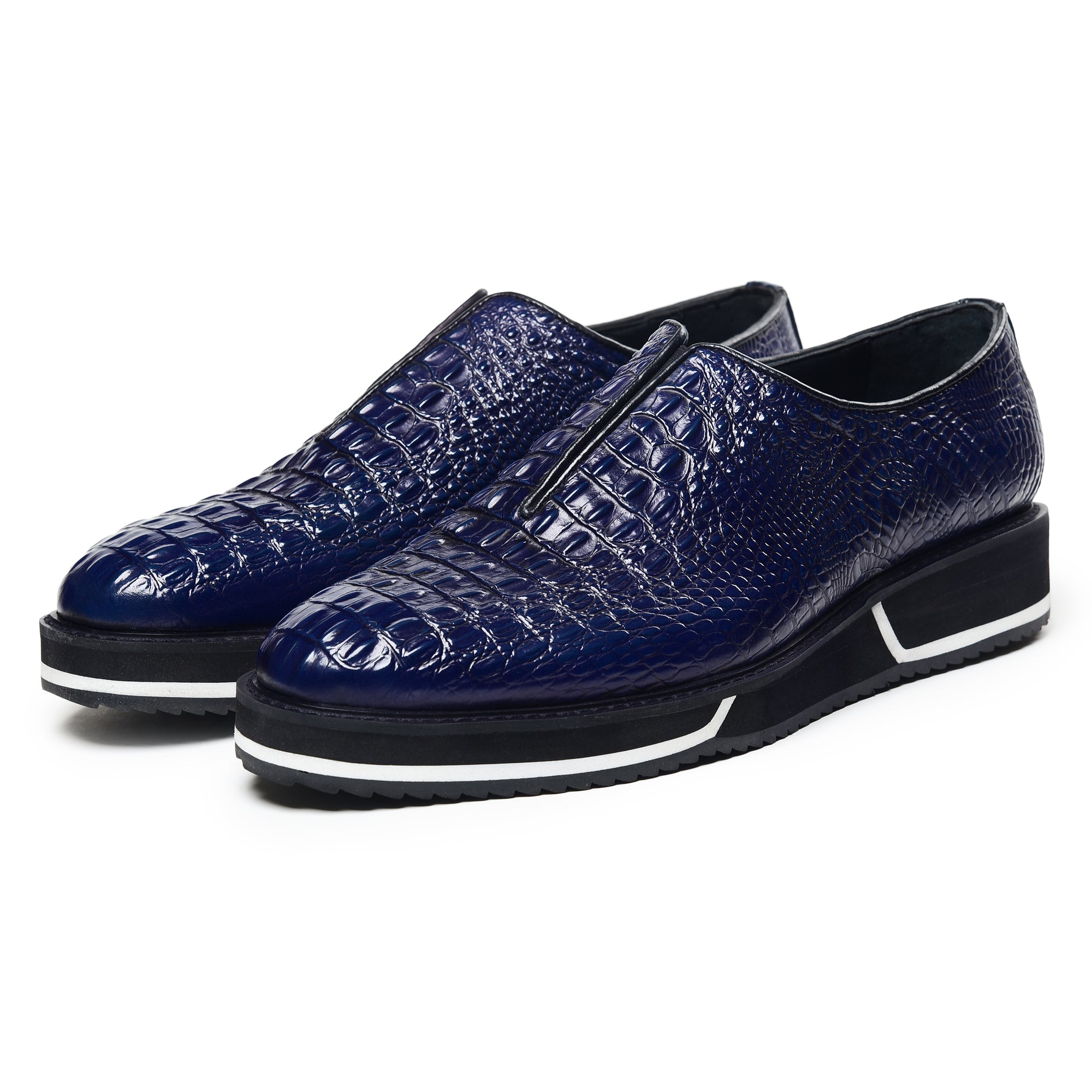 designer dress sneakers Slip On Designer Sneakers- Croc Navy