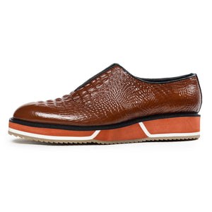 Slip On Designer Sneakers - Croc Brown