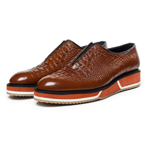 Slip On Designer Sneakers - Croc Brown