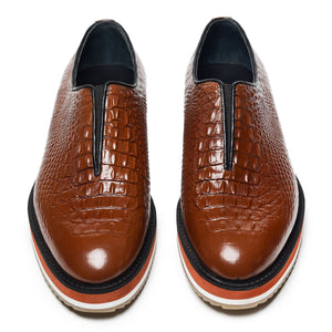 Slip On Designer Sneakers - Croc Brown
