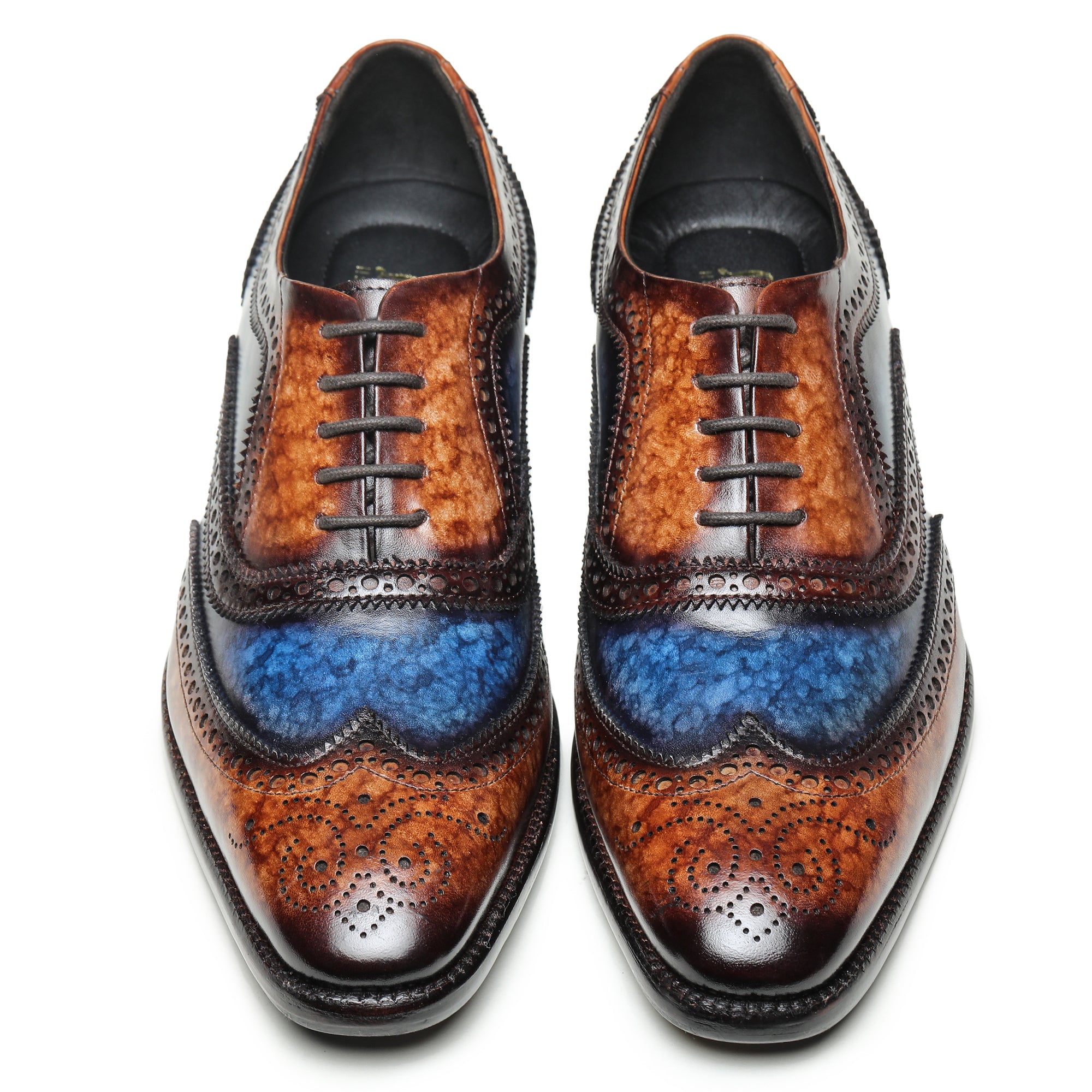 Wingtip Brogue Oxford- Brown & Blue | Lethato STANDARD / US 11.5-12 / UK 11 / Brown & Blue Wingtip Brogue Oxford- Brown & Blue | Lethato STANDARD / US 11.5-12 / UK 11 / Brown & Blue