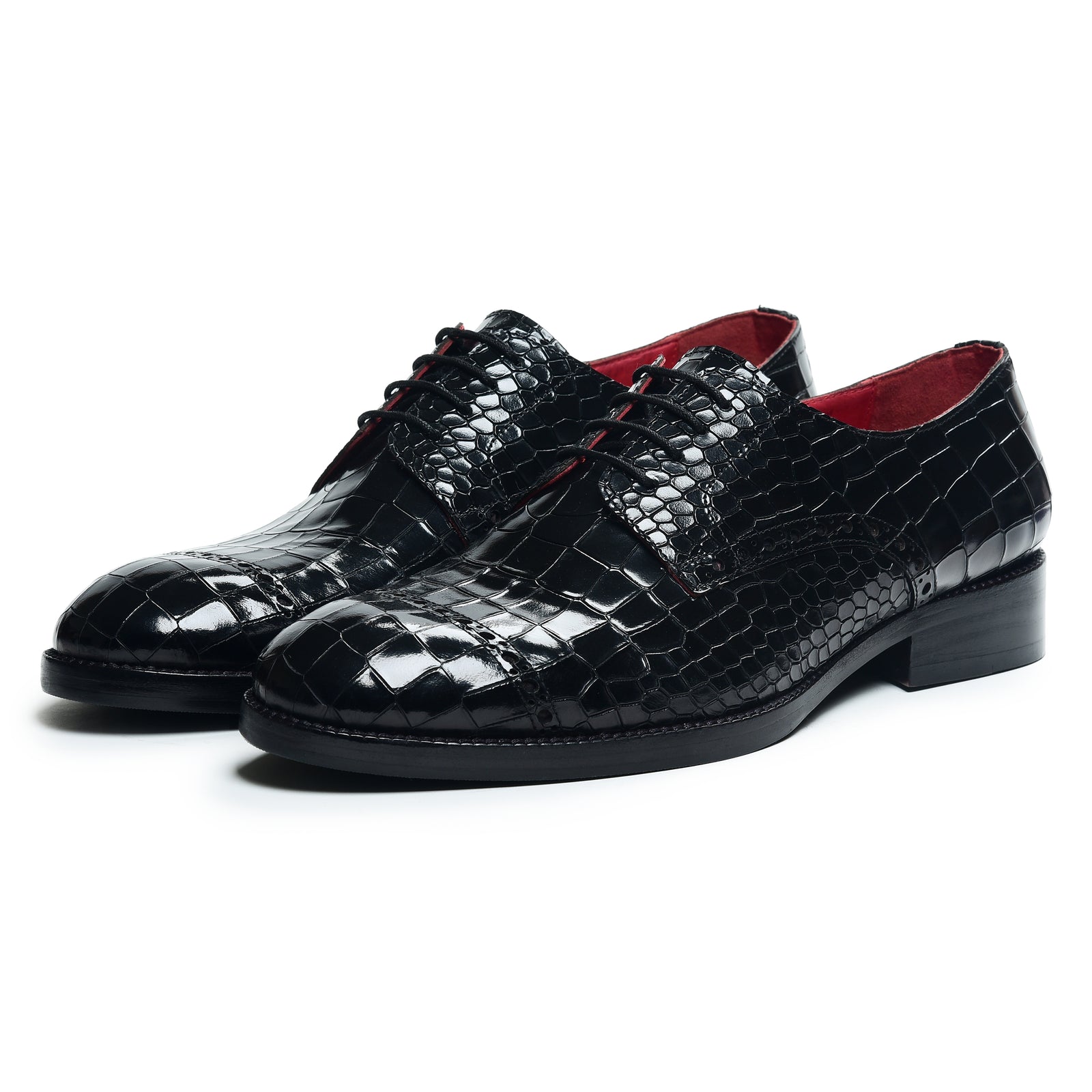 Derby Shoes - Croc Black