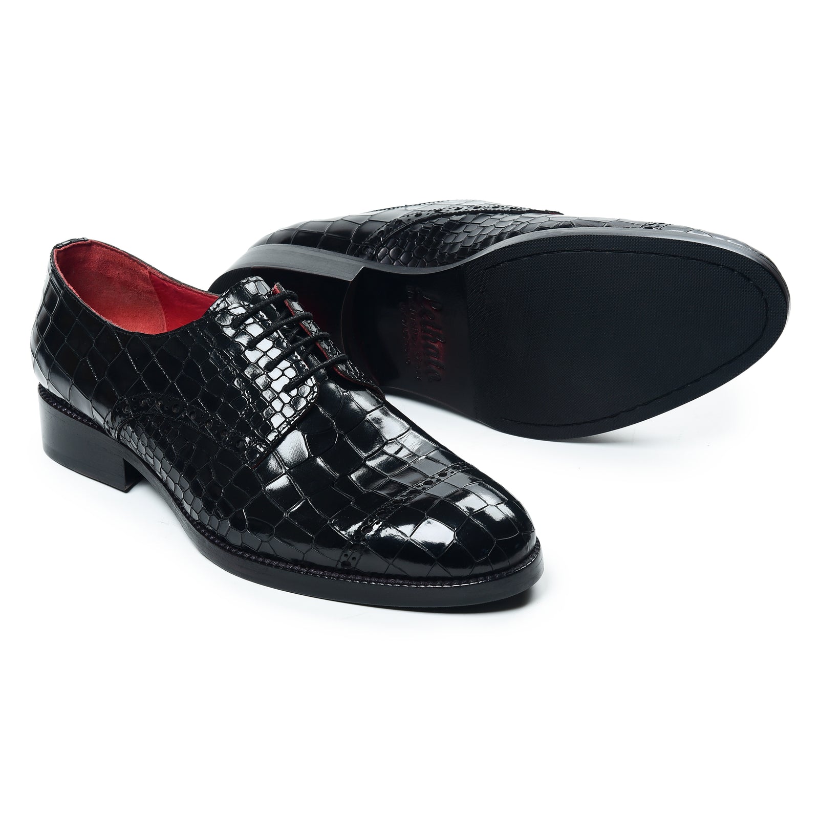 Derby Shoes - Croc Black
