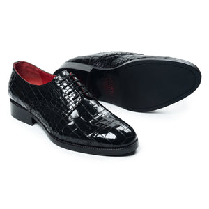 Derby Shoes - Croc Black