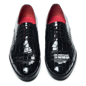 Derby Shoes - Croc Black