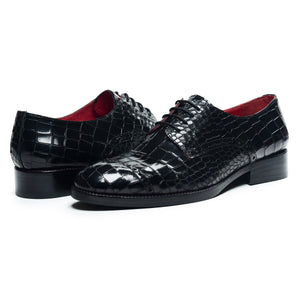 Derby Shoes - Croc Black