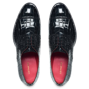Derby Shoes - Croc Black