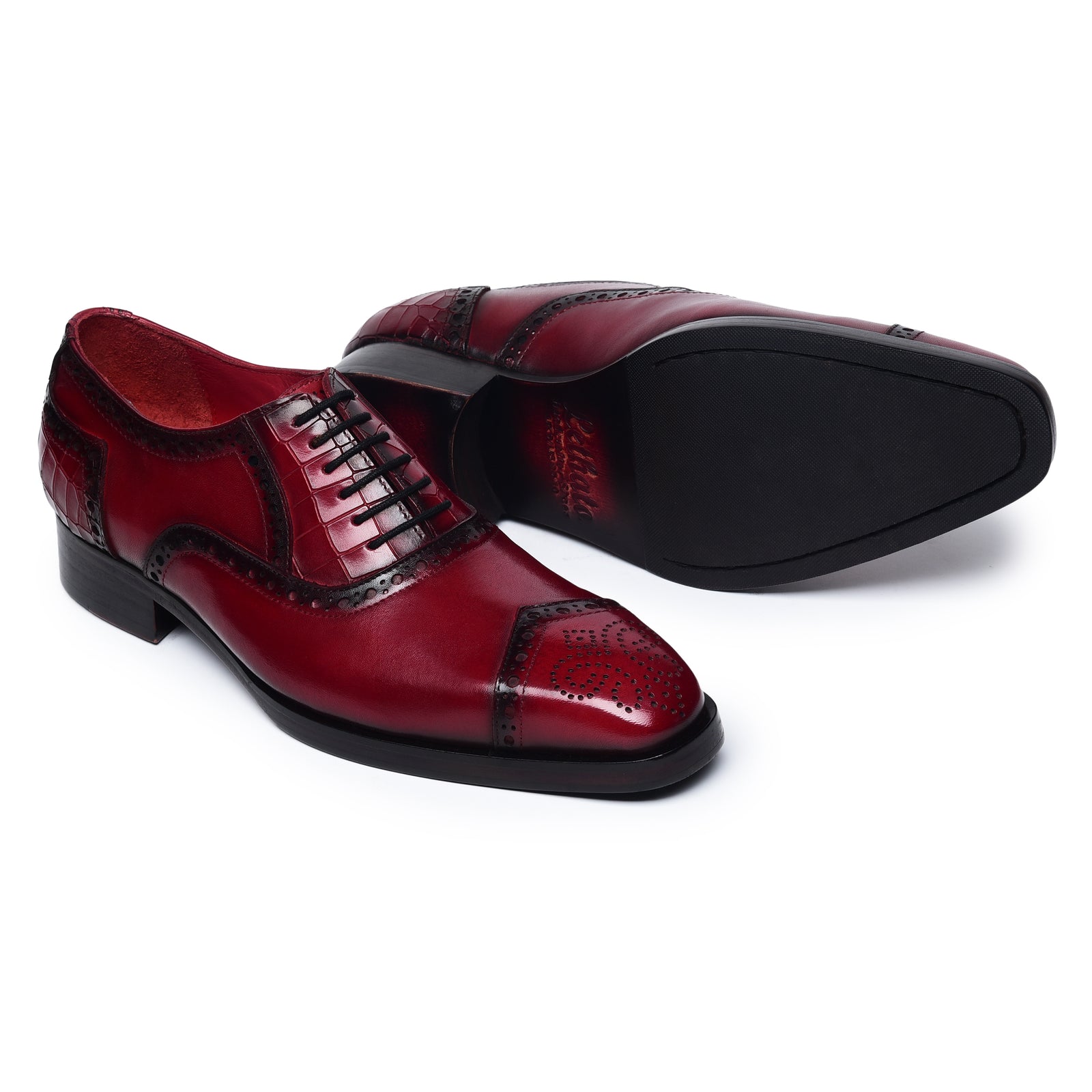 Men's Brogue Oxford - Wine Red