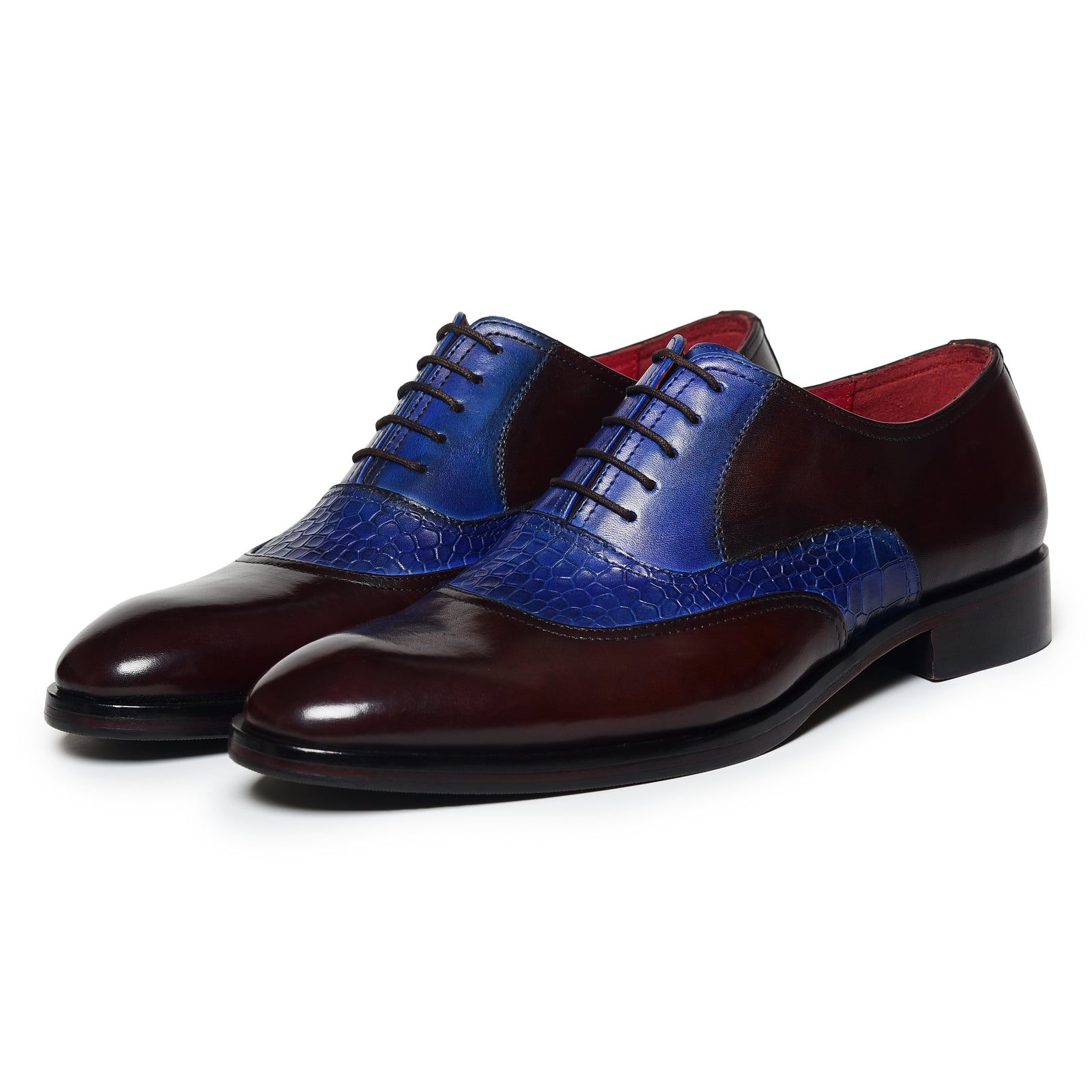 Classic Textured Oxfords - Brown & Navy