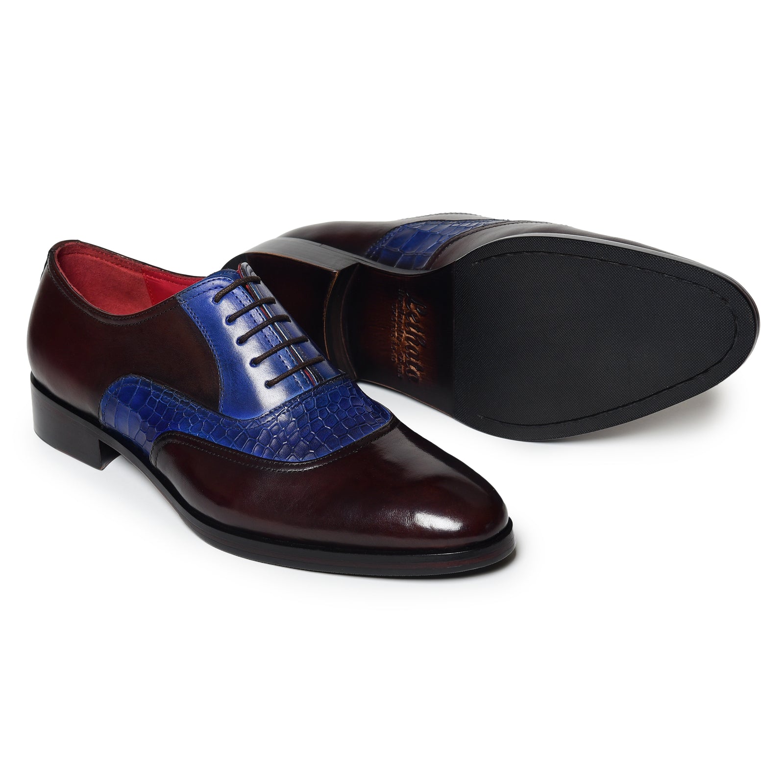 Classic Textured Oxfords - Brown & Navy