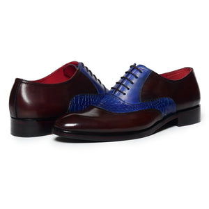 Classic Textured Oxfords - Brown & Navy