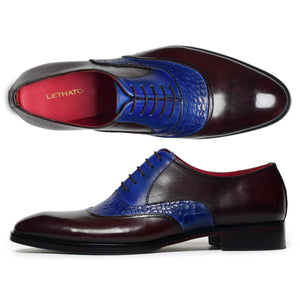Classic Textured Oxfords - Brown & Navy