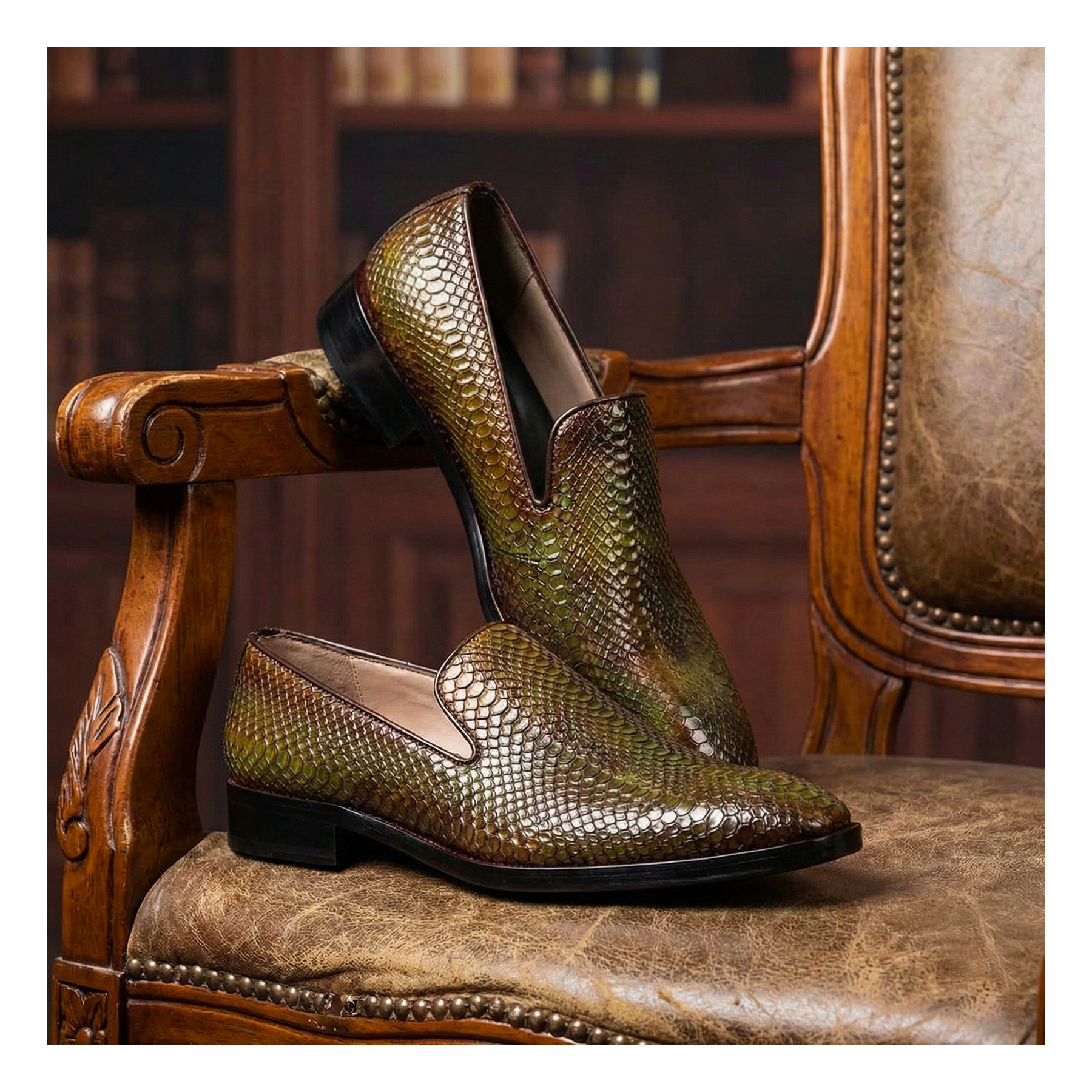 Buy Lethato Venetian Loafers- Python Green STANDARD / US 8.5 9 / Python Green Buy Lethato Venetian Loafers- Python Green STANDARD / US 8.5 9 / Python Green