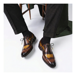 Wingtip Brogue Oxford- Brown & Tan
