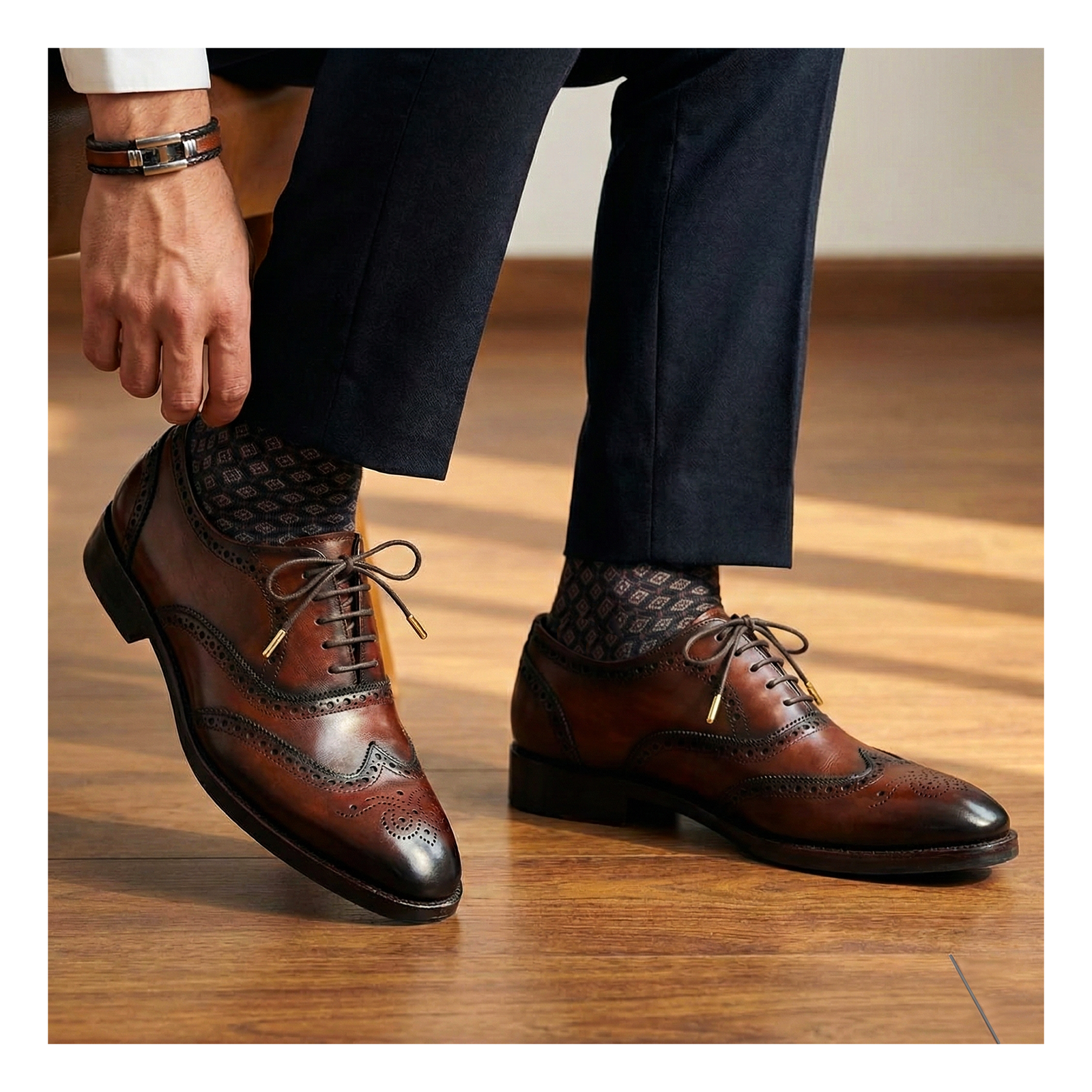 Wingtip Brogue Oxford- Dark Brown