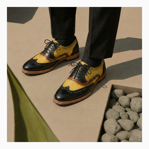 Wingtip Brogue Oxford- Tan & Black